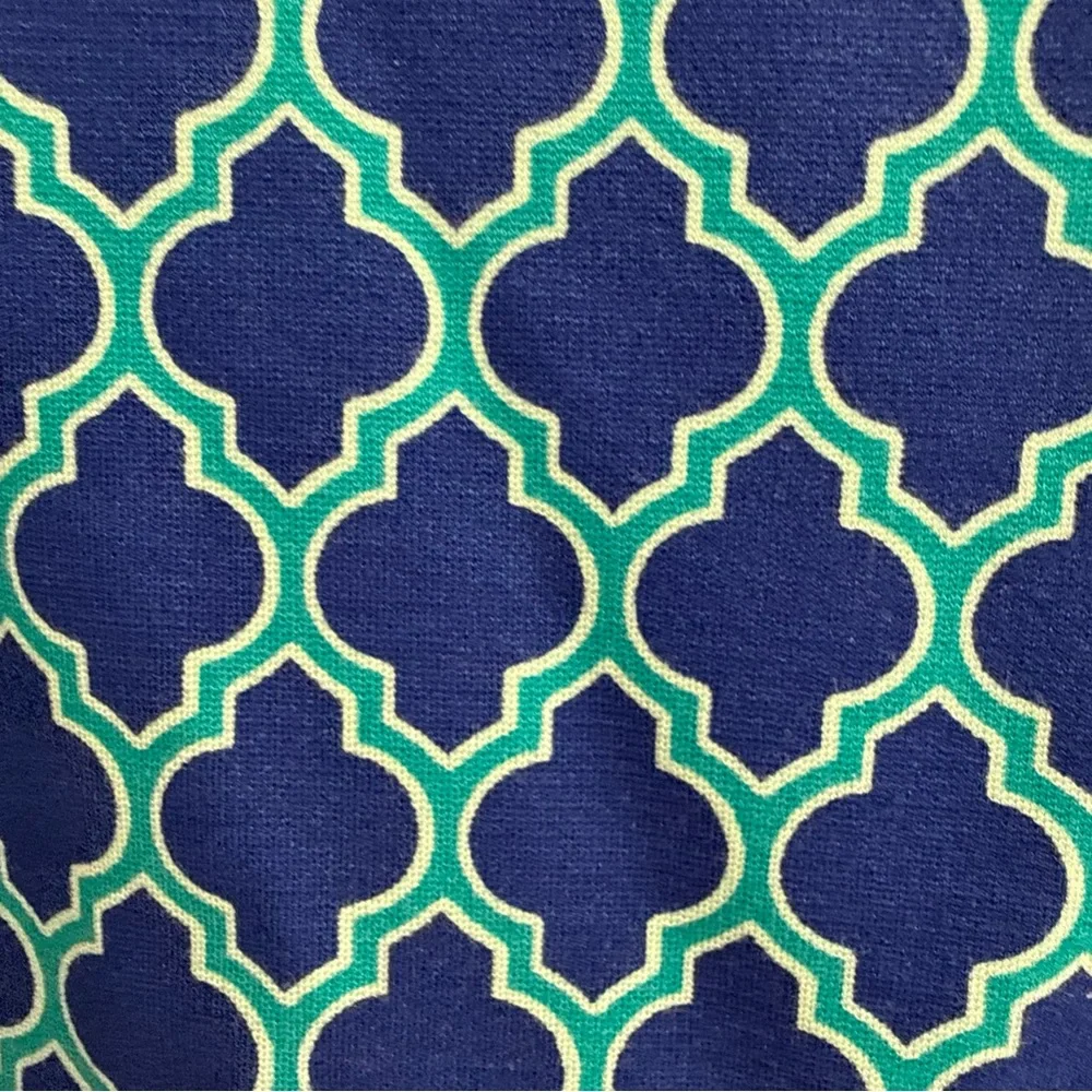 Lands' End Blue and Green Geometric Midi Dress - Picture 4 of 11